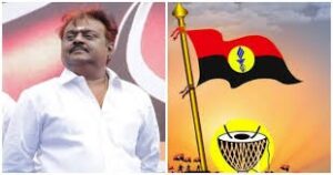 அதிமுக மெகா கூட்டணி கனவில் பேரிடி!. திமுகவில் இணைந்தார் பிரேமலதா!. உறுதியானது கூட்டணி! 4 DMDK flag