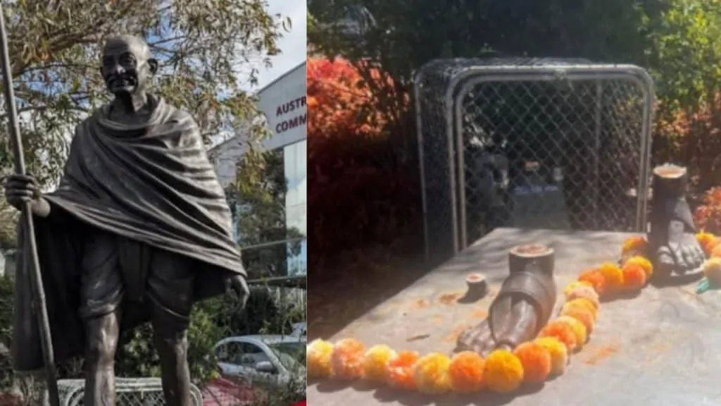 மகாத்மா சிலையை வெட்டி எடுத்துச்சென்ற மர்மநபர்கள்!. இந்தியர்கள் அதிர்ச்சி! Mahatma statue Australia