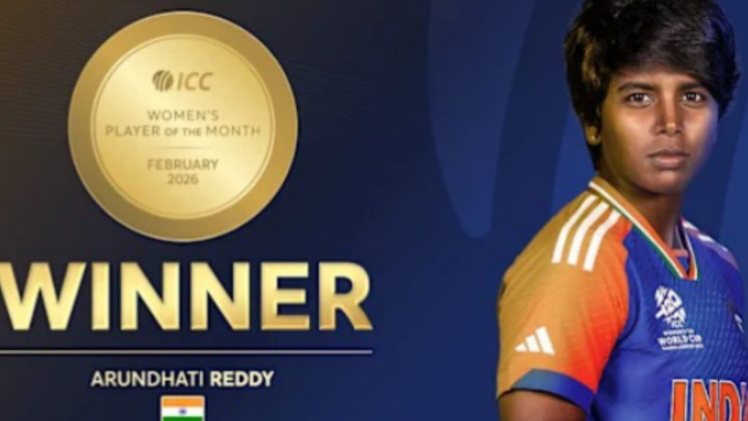 விக்கெட் மழை!. “ஐசிசி மகுடம் சூடிய அருந்ததி ரெட்டி!”. பிப். மாதத்தின் சிறந்த வீராங்கனையாக தேர்வு!. arundhati reddy