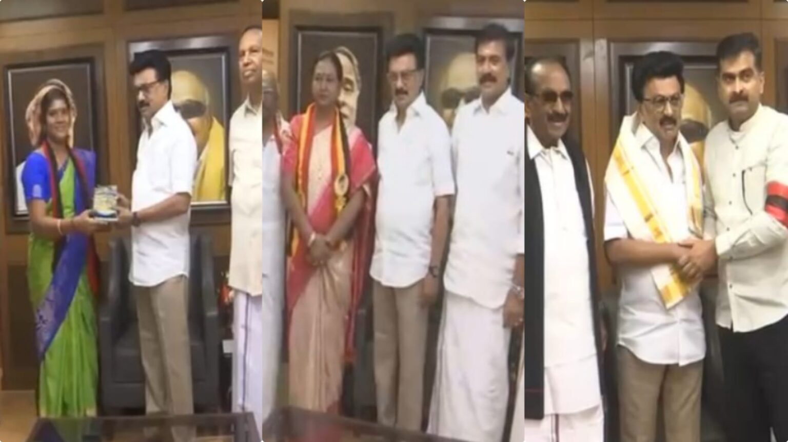 திமுக மற்றும் கூட்டணி கட்சி வேட்பாளர்கள்!. முதல்வர் ஸ்டாலினை நேரில் சந்தித்து வாழ்த்து பெற்றனர்!. candidate stalin blessings