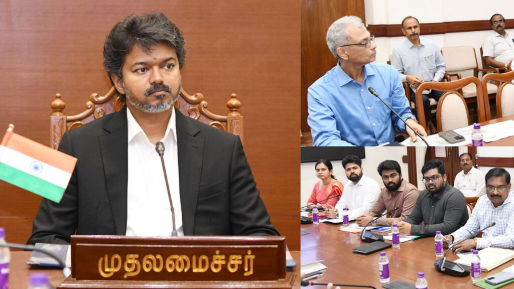 கோடையில் தங்குதடையின்றி குடிநீர் விநியோகம் – முதலமைச்சர் விஜய் தலைமையில் ஆய்வுக் கூட்டம் 004 vijay meeting