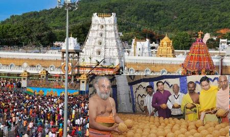 திருப்பதி : ஒரே நாளில் 4.15லட்சம் லட்டுகள் விற்பனை..! ஏழுமலையானை தரிசனம் செய்ய குவியும் பக்தர்கள்..! 10 4
