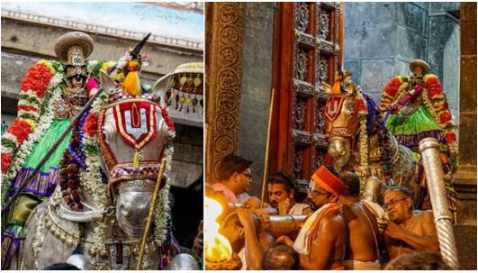 ஸ்ரீரங்கம் ரங்கநாதர் கோயிலில் சித்திரை தேர் திருவிழா..! 8-ம் நாளில் குதிரை வாகனத்தில் நம்பெருமாள்..! 3 7