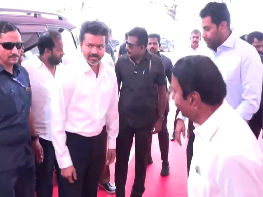 Vijay takes oath Nehru Stadium