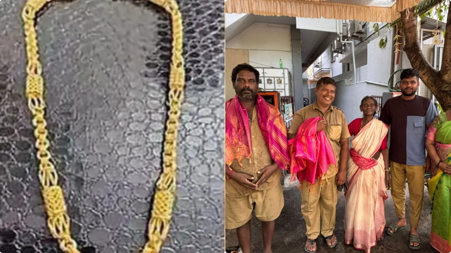 குப்பையில் கிடந்த 3 பவுன் தங்கச் சங்கிலி!. உரியவரிடம் ஒப்படைத்த தூய்மை பணியாளர்!. குவியும் பாராட்டு! kovai 3 savaran gold