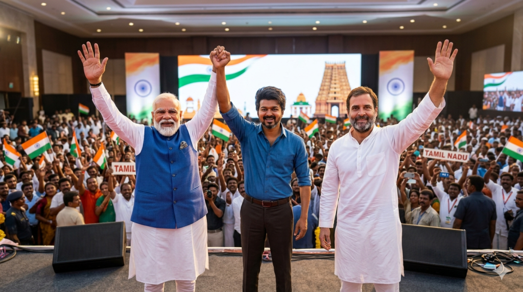 தமிழ்நாட்டு மக்களின் நலனுக்கே முன்னுரிமை – பிரதமர் மோடி மற்றும் ராகுல்காந்திக்கு விஜய் நன்றி modi vijay rahul