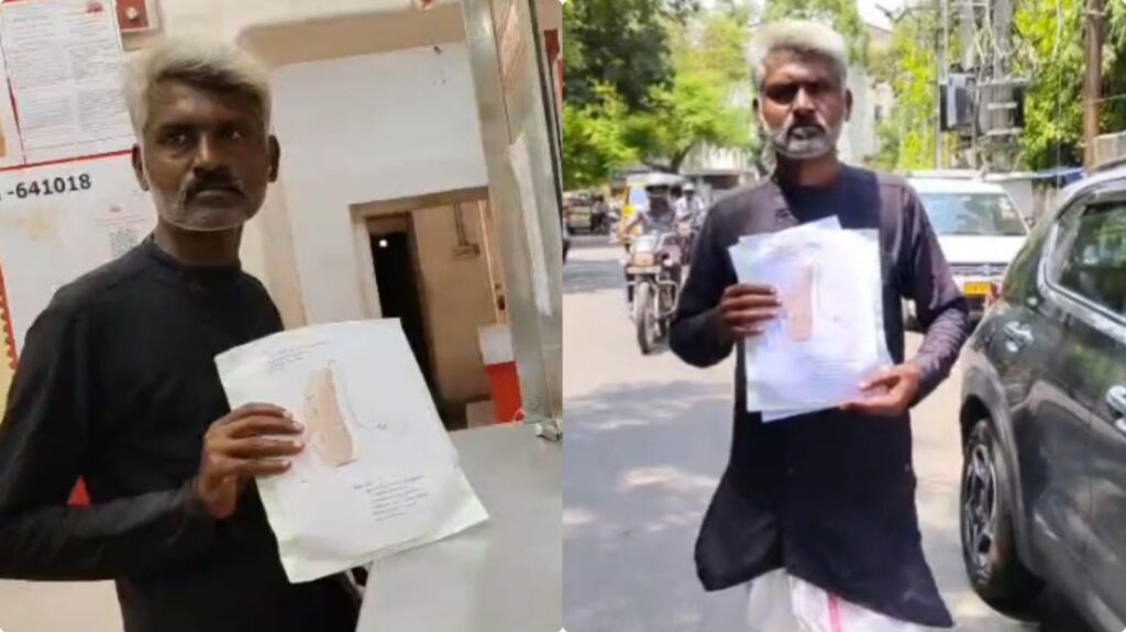 முதல்வருக்கு ‘செவித்திறன் கருவி’ அனுப்பிய சமூக ஆர்வலர்!. கோவையில் நூதனப் போராட்டம்! ‘hearing aid kovai