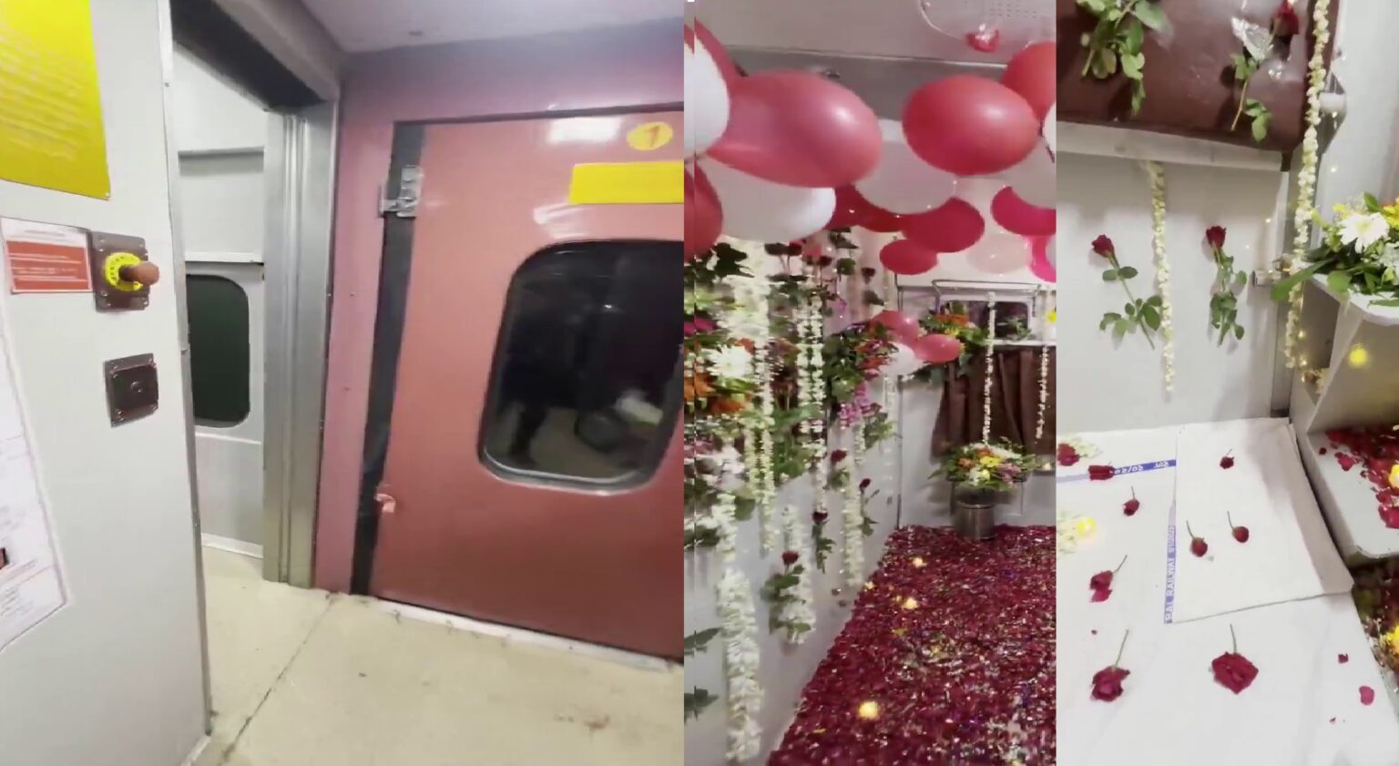ஹனிமூன் சூட்டாக மாறிய ரயில் ஏசி கேபின்… வைரலான வீடியோ! Train Honeymoon
