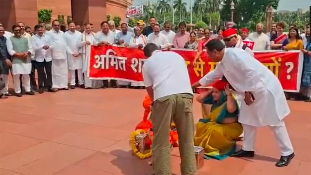 உண்டியல்களில் பணம் போட்ட ராகுல் காந்தி.. நாடாளுமன்ற வளாகத்தில் நூதன போராட்டம்..!! image 20 16