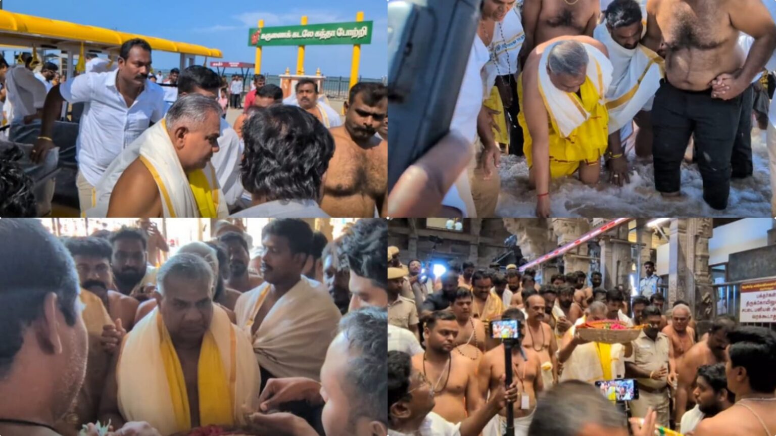 திருச்செந்தூர் முருகன் கோவிலில் அமைச்சர் ஆனந்த் தரிசனம்!. முன்னாள் அமைச்சர் கடம்பூர் ராஜு உடன் பங்கேற்பு! tiruchendur koil minister ananth