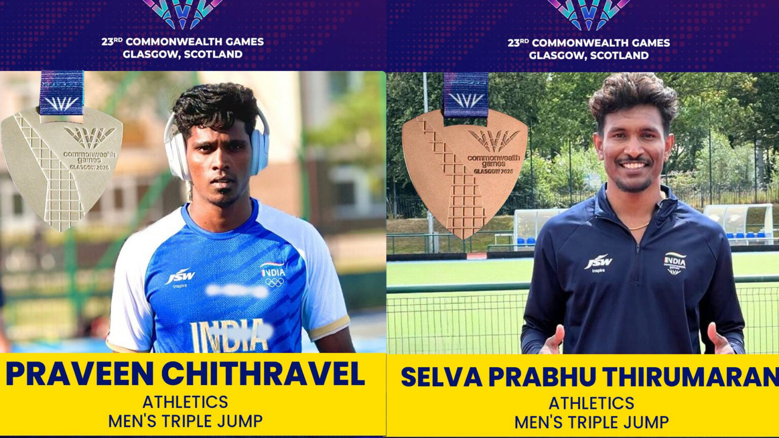 காமன்வெல்த்: டிரிபிள் ஜம்ப் போட்டியில் இந்தியாவுக்கு 2 விருதுகள்… தமிழக வீரர்கள் தட்டித் தூக்கினர்! 017 sports
