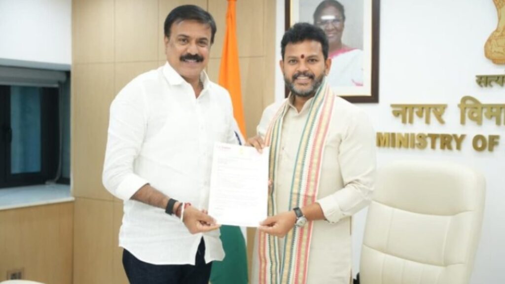 தமிழகத்துக்கு விரைவில் மேலும் ஒரு விமான நிலையம்!. மத்திய அமைச்சரை நேரில் சந்தித்து மனு அளித்த தேமுதிக எம்.பி. சுதீஷ்! L.K.sudish new airport