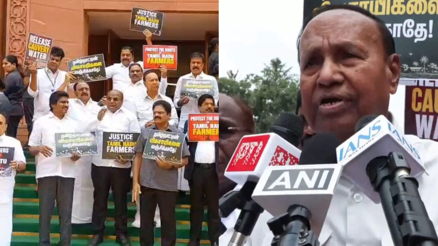 காவிரி நீர் விவகாரம்!. நாடாளுமன்றத்தில் இருந்து திமுக வெளிநடப்பு!. டி.ஆர். பாலு கண்டனம்! parliament dmk mps